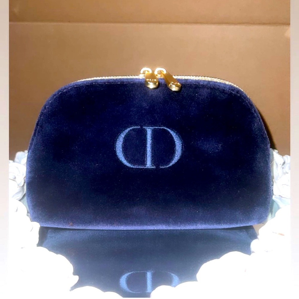 Blue makeup bag